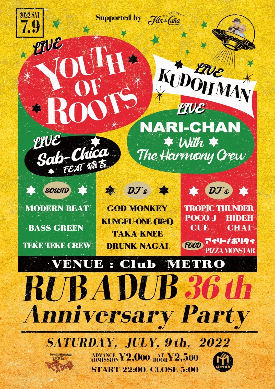 RUB A DUB 36th Anniversary Party supported by Flor de Caña | CLUB