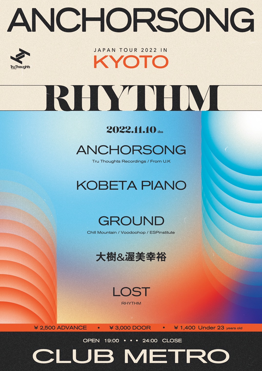 RHYTHM｜Anchorsong JapanTour2022 in KYOTO | CLUB METRO | 京都メトロ